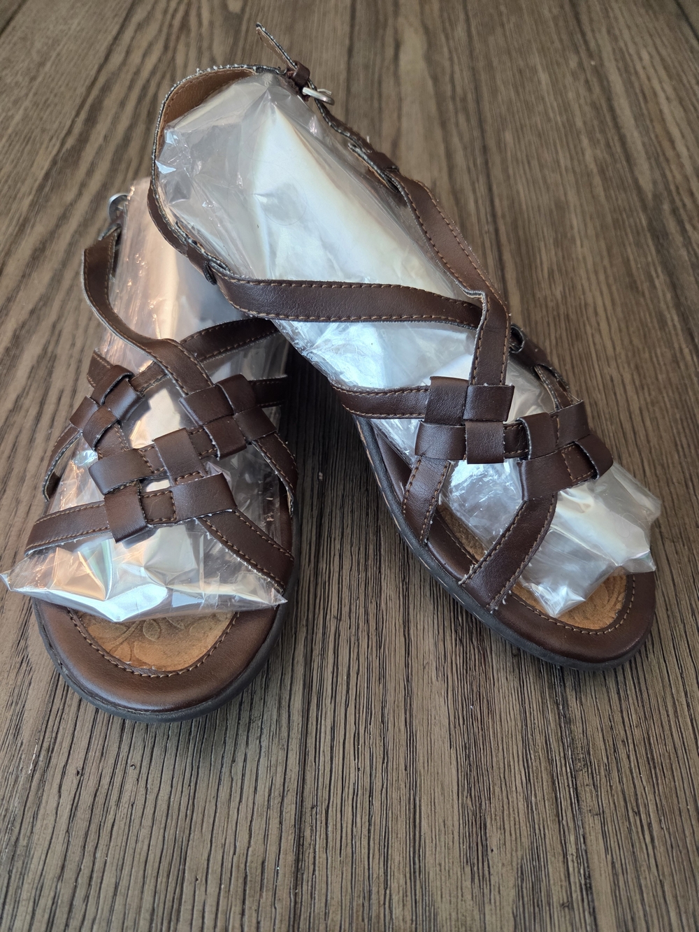 Women's Brown Born Concept Woven Strappy Sandals